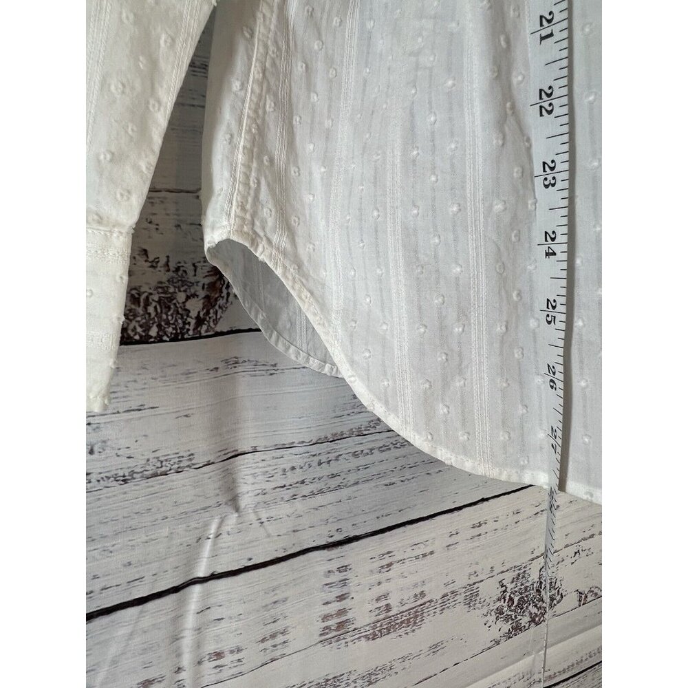 Talbots White Cotton Button Down Blouse Shirt Size XL Career Office Casual - Picture 6 of 14